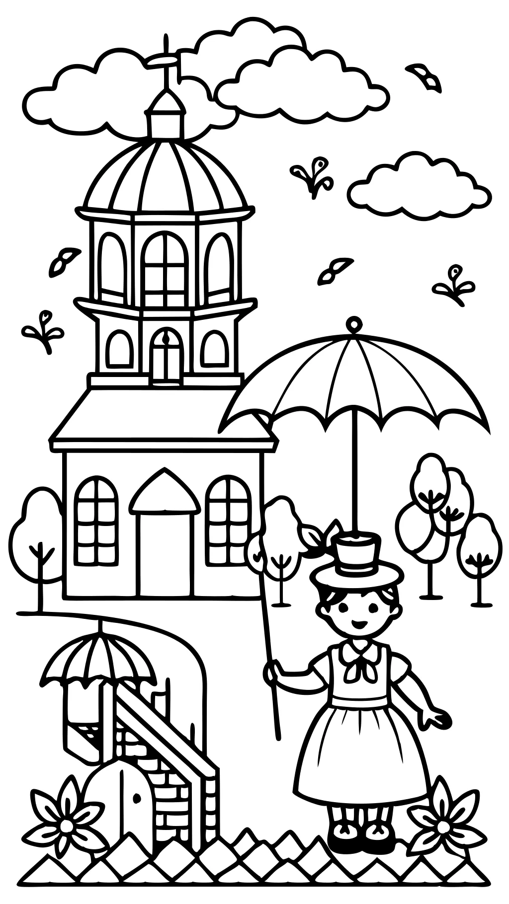 Páginas para colorear Mary Poppins